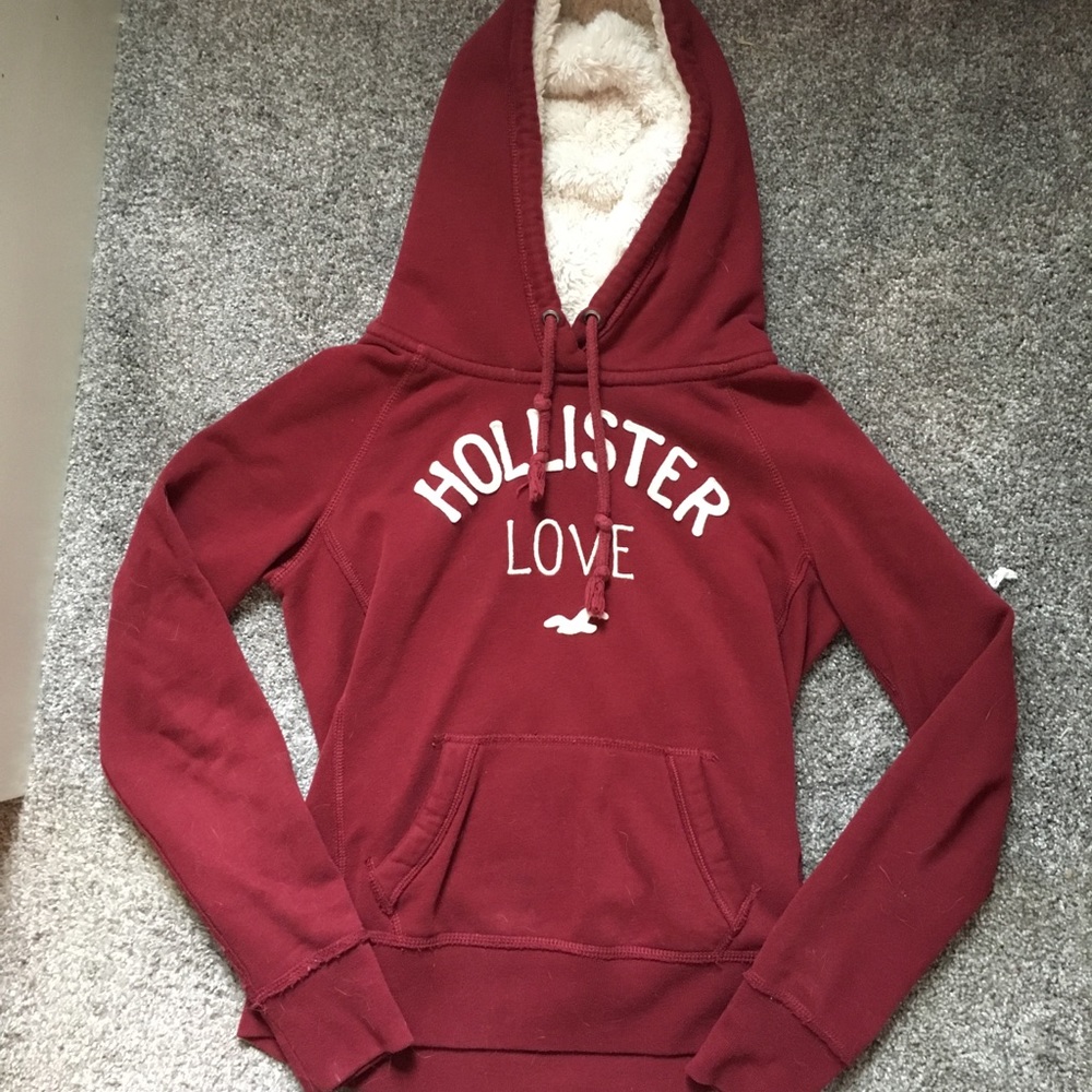 SM Hollister burgundy/red hoodie sweatshirt